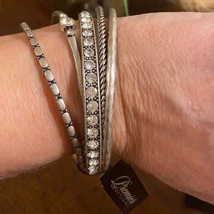 Gorgeous Premier Designs Silver Bangle Bracelets/Brand New. 8 in. circumference